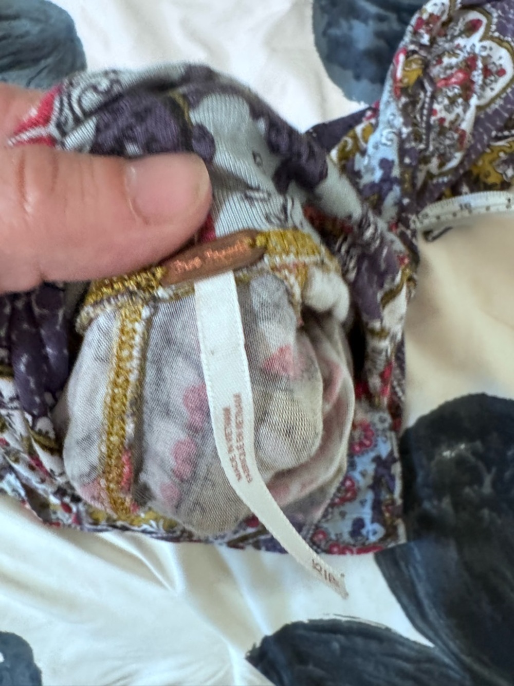 Free People Paisley Turtleneck Long-Sleeve Top in Blue, Gold & Pink - Picture 10 of 10
